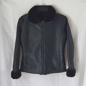 Childs Faux Leather Lined Jacket with Pockets
